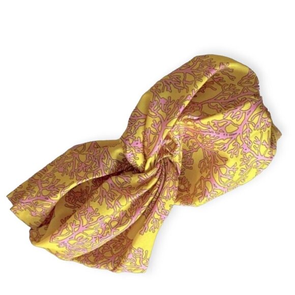 ZARA Bohemian Yellow Pink S/M Elastic Head Wrap - Picture 9 of 9